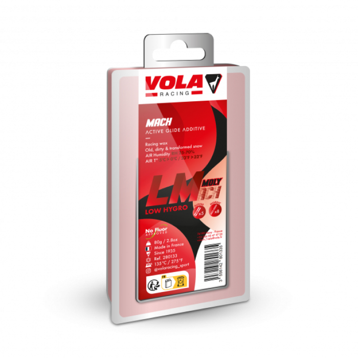 Fart Vola LMach – 200 G – Rouge – Ski De Course, Neige Fraîche, Hygrométrie 25-70%, Sans Fluor